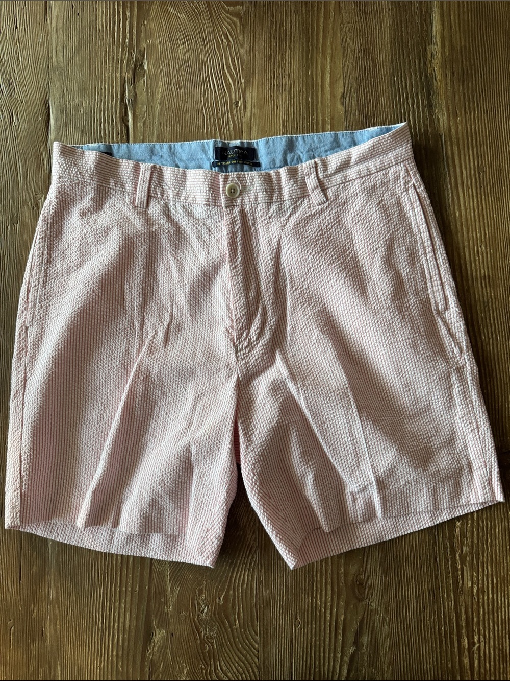 Nautica Pink Seersucker Bermuda Shorts